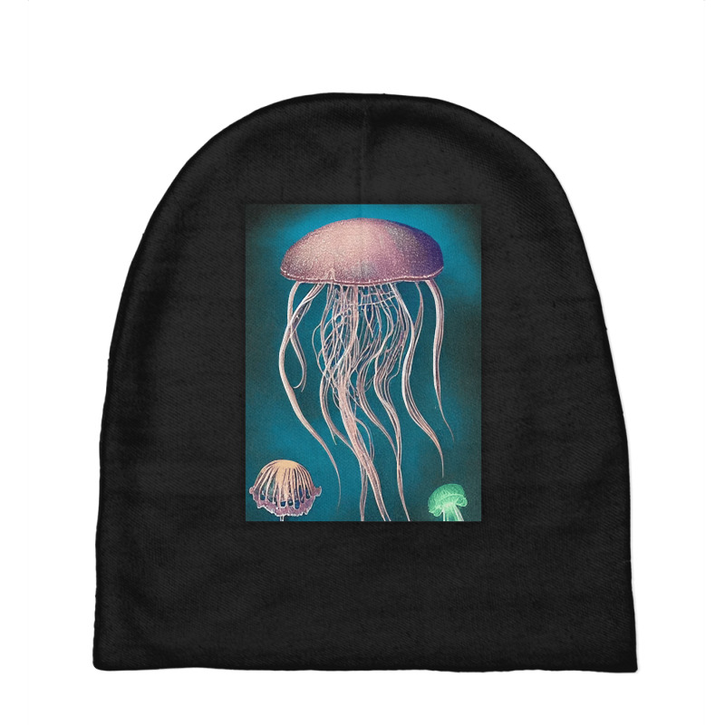 Jellyfish Artwork Beach Baby Beanies | Artistshot