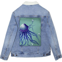 Jellyfish Artwork Digitalart Unisex Sherpa-lined Denim Jacket | Artistshot