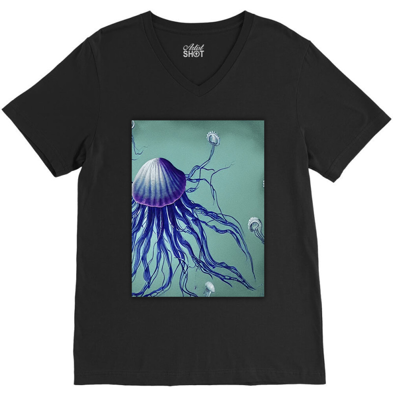 Jellyfish Artwork Digitalart V-neck Tee | Artistshot