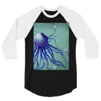 Jellyfish Artwork Digitalart 3/4 Sleeve Shirt | Artistshot