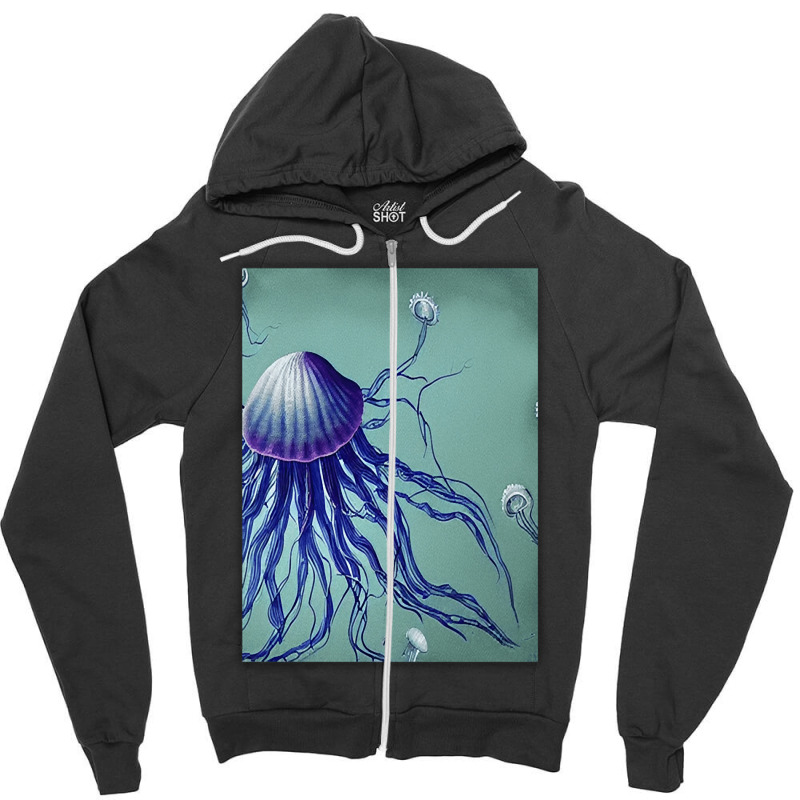 Jellyfish Artwork Digitalart Zipper Hoodie | Artistshot