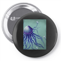 Jellyfish Artwork Digitalart Pin-back Button | Artistshot