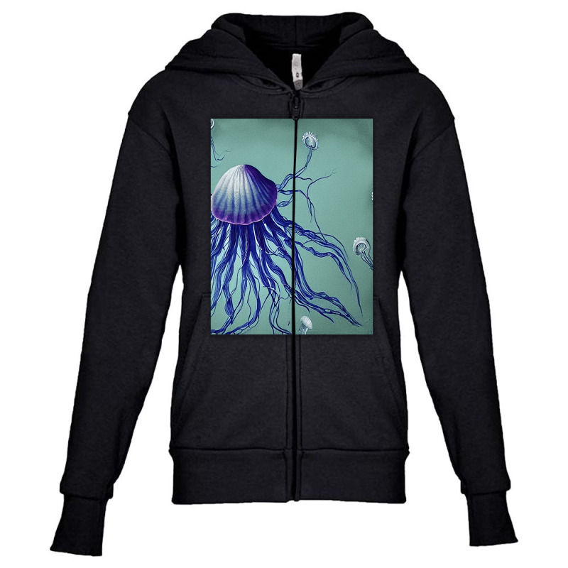 Jellyfish Artwork Digitalart Youth Zipper Hoodie | Artistshot