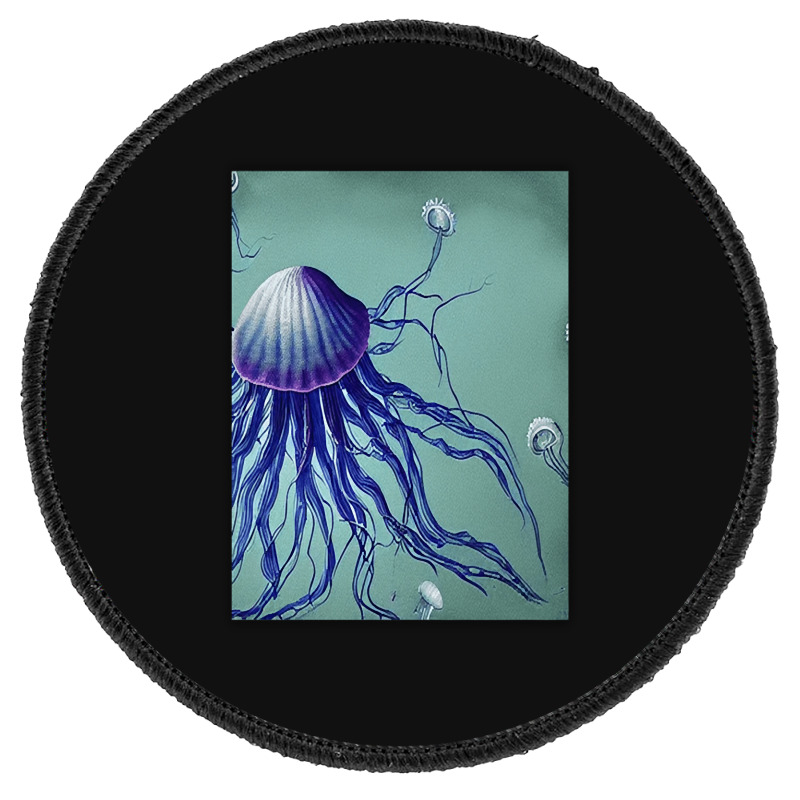 Jellyfish Artwork Digitalart Round Patch | Artistshot