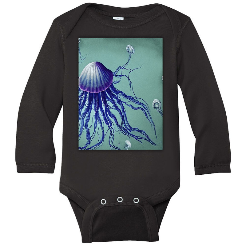 Jellyfish Artwork Digitalart Long Sleeve Baby Bodysuit | Artistshot