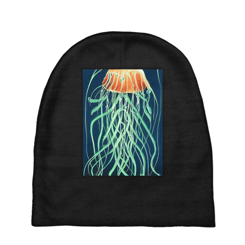 Jellyfish Artwork Ocean Baby Beanies | Artistshot