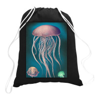 Jellyfish Artwork Beach Drawstring Bags | Artistshot