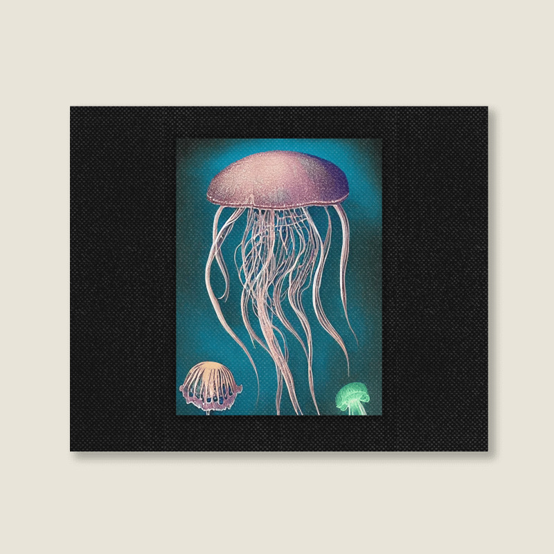 Jellyfish Artwork Beach Landscape Canvas Print | Artistshot