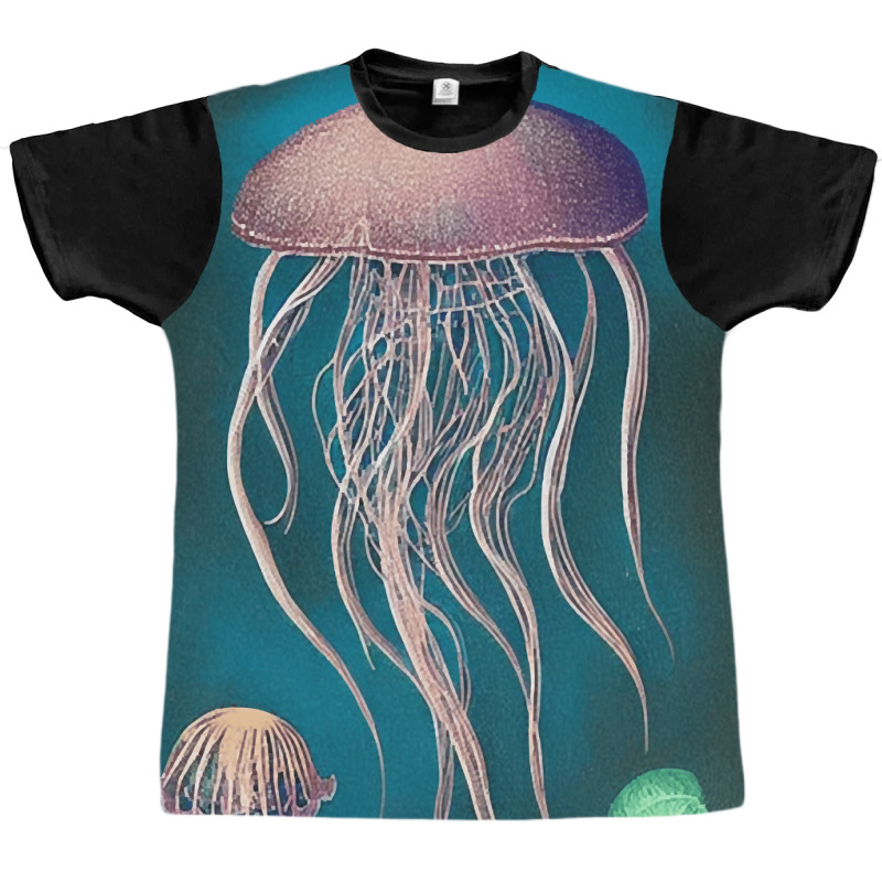 Jellyfish Artwork Beach Graphic T-shirt | Artistshot