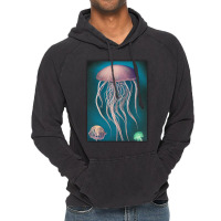 Jellyfish Artwork Beach Vintage Hoodie | Artistshot