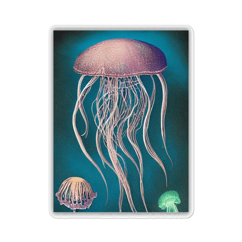 Jellyfish Artwork Beach Sticker | Artistshot