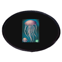 Jellyfish Artwork Beach Oval Patch | Artistshot