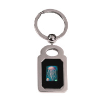 Jellyfish Artwork Beach Silver Rectangle Keychain | Artistshot