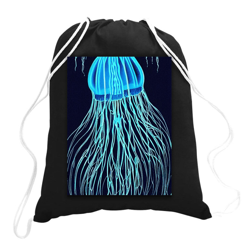 Jellyfish Artwork Sea Drawstring Bags | Artistshot