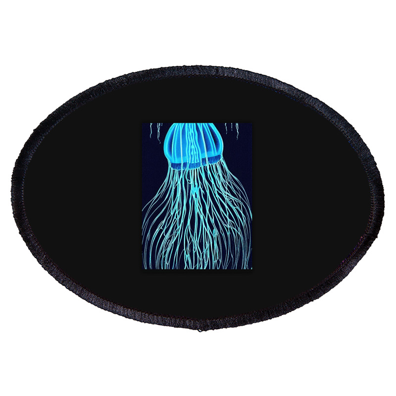 Jellyfish Artwork Sea Oval Patch | Artistshot