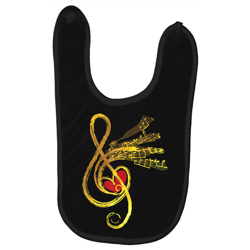 Gold Music Note Symbol Musician Composer Unique Baby Bibs by degreesgunner | Artistshot