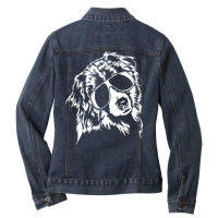 Australian Shepherd Gift T  Shirt Funny Australian Shepherd Sunglasses Ladies Denim Jacket | Artistshot