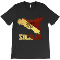 Vintage Retro Sicilia Italia Sicily Flag Italian Souvenir T-shirt | Artistshot