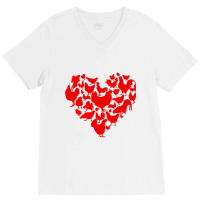 Funny Chicken Heart Valentine Gift Chicken Lover V-neck Tee | Artistshot