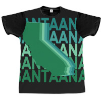 Santa Ana California Green Repeat Graphic T-shirt | Artistshot