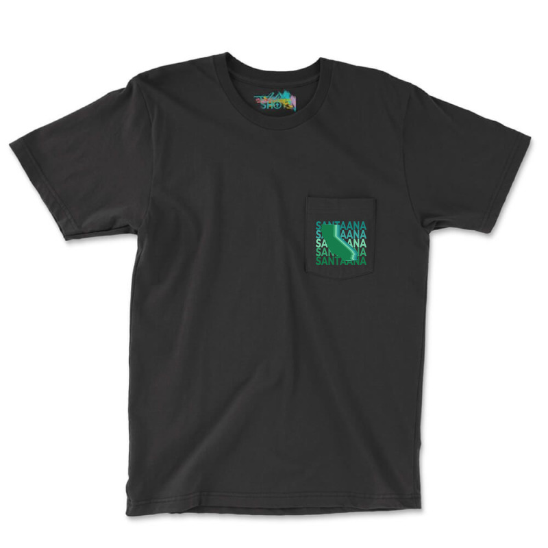 Santa Ana California Green Repeat Pocket T-shirt | Artistshot