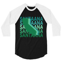 Santa Ana California Green Repeat 3/4 Sleeve Shirt | Artistshot