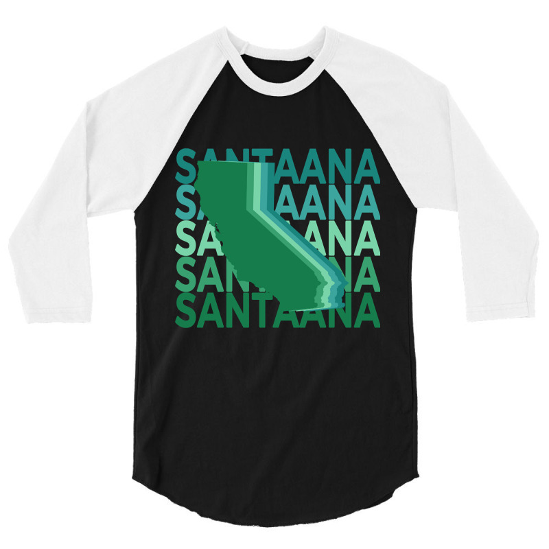 Santa Ana California Green Repeat 3/4 Sleeve Shirt | Artistshot