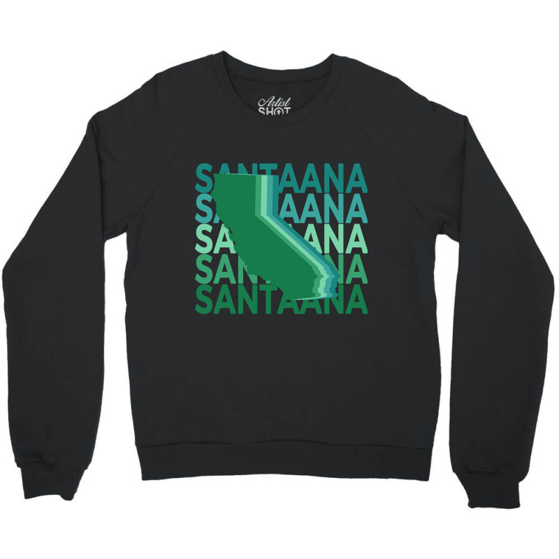 Santa Ana California Green Repeat Crewneck Sweatshirt | Artistshot