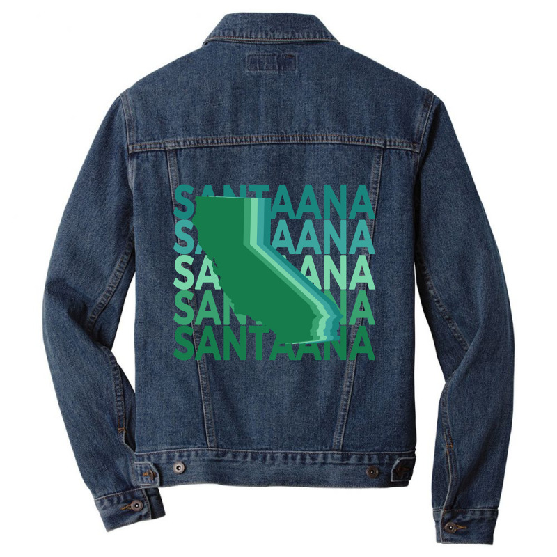 Santa Ana California Green Repeat Men Denim Jacket | Artistshot