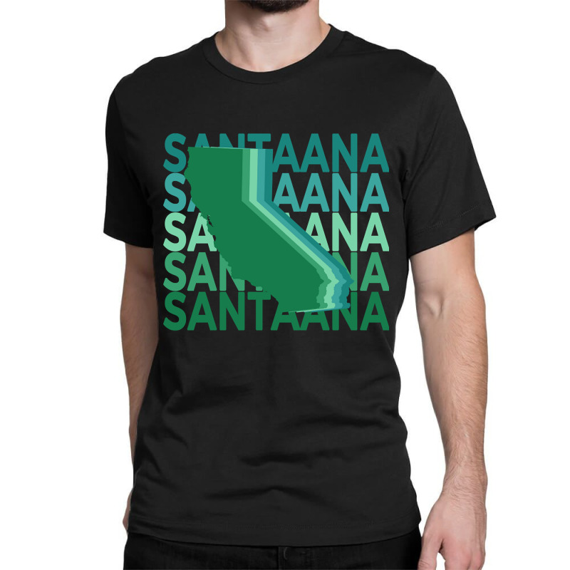 Santa Ana California Green Repeat Classic T-shirt | Artistshot