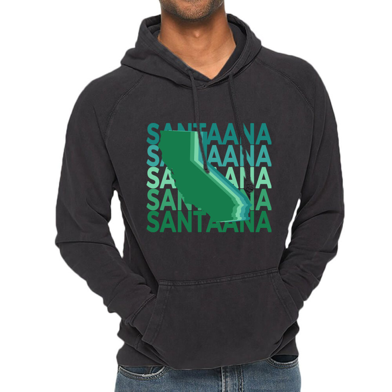 Santa Ana California Green Repeat Vintage Hoodie | Artistshot