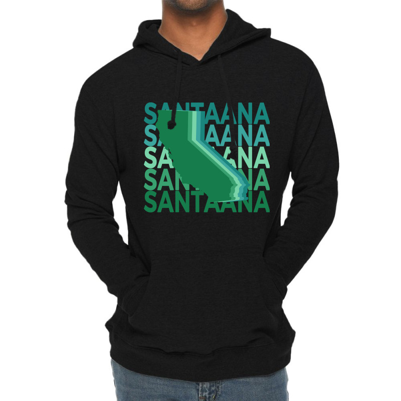 Santa Ana California Green Repeat Lightweight Hoodie | Artistshot