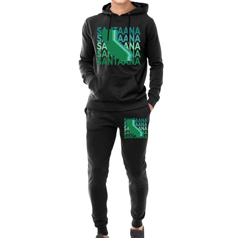 Santa Ana California Green Repeat Hoodie & Jogger Set | Artistshot