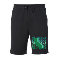 Santa Ana California Green Repeat Fleece Short | Artistshot