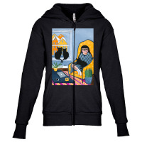 Working From Home With Cats Youth Zipper Hoodie | Artistshot