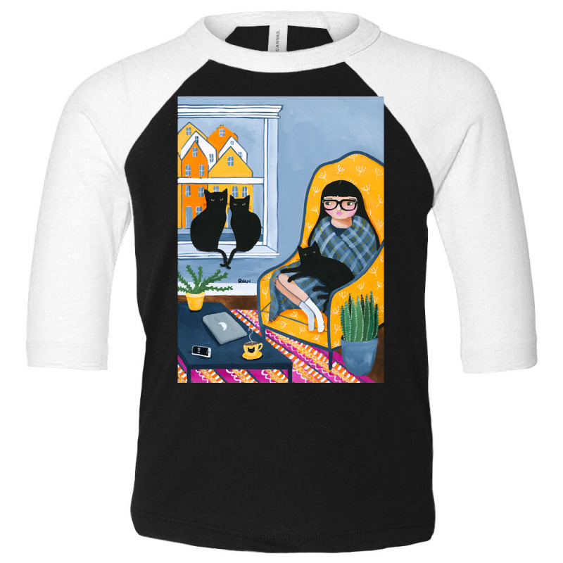 Working From Home With Cats Toddler 3/4 Sleeve Tee by Box Bingham | Artistshot