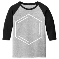 Benzene Hydrocarbon Ring White Youth 3/4 Sleeve | Artistshot