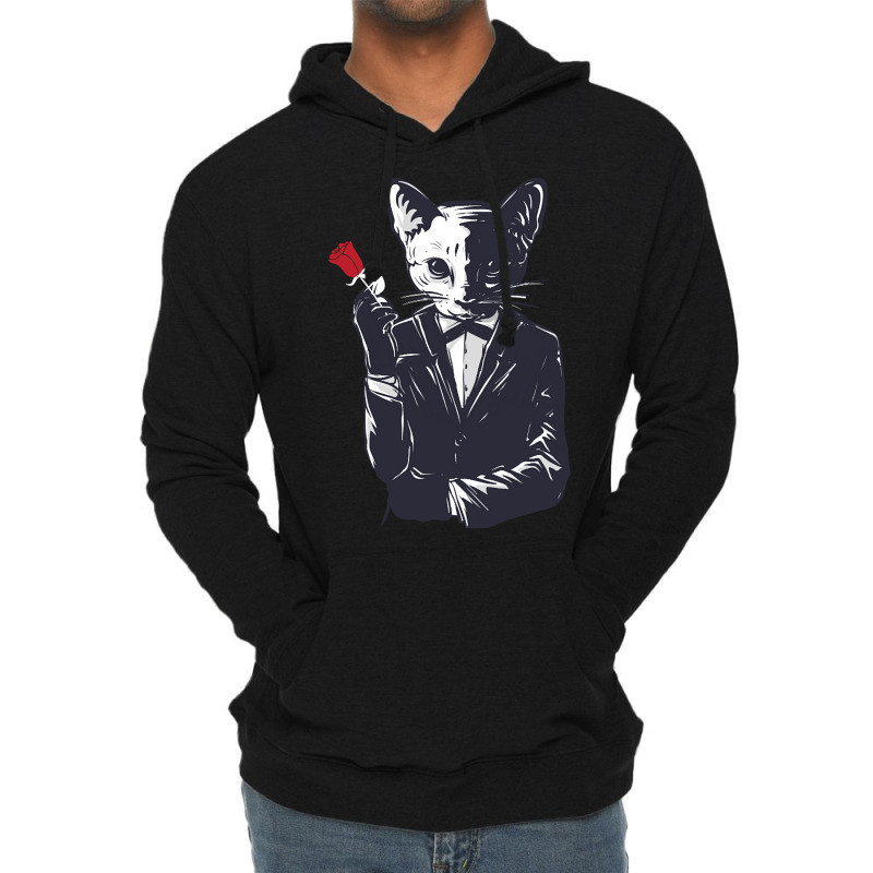 Mafia Cat Character Lightweight Hoodie | Artistshot