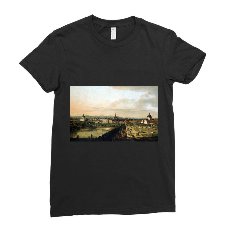 Bernardo Bellotto, Canaletto Vienna Viewed From The Belvedere Palace Ladies Fitted T-Shirt by oatesorlandoi9eepf | Artistshot