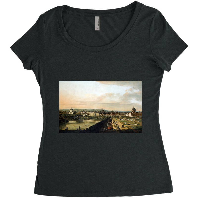 Bernardo Bellotto, Canaletto Vienna Viewed From The Belvedere Palace Women's Triblend Scoop T-shirt by oatesorlandoi9eepf | Artistshot