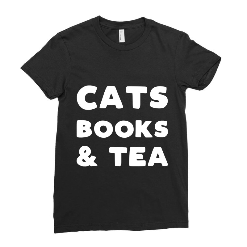 Cats Books And Tea Ladies Fitted T-Shirt by webberkyla | Artistshot