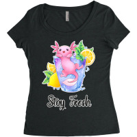 Axolotl With Lemons Women's Triblend Scoop T-shirt | Artistshot