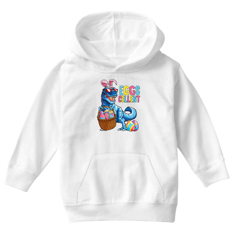 Easter Dinosaur Bunny T Rex Boys Girls Kids Eggs Cellent Youth Hoodie by ScottArtist | Artistshot