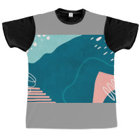 Blue And Pink Abstract Doodle Graphic T-shirt | Artistshot