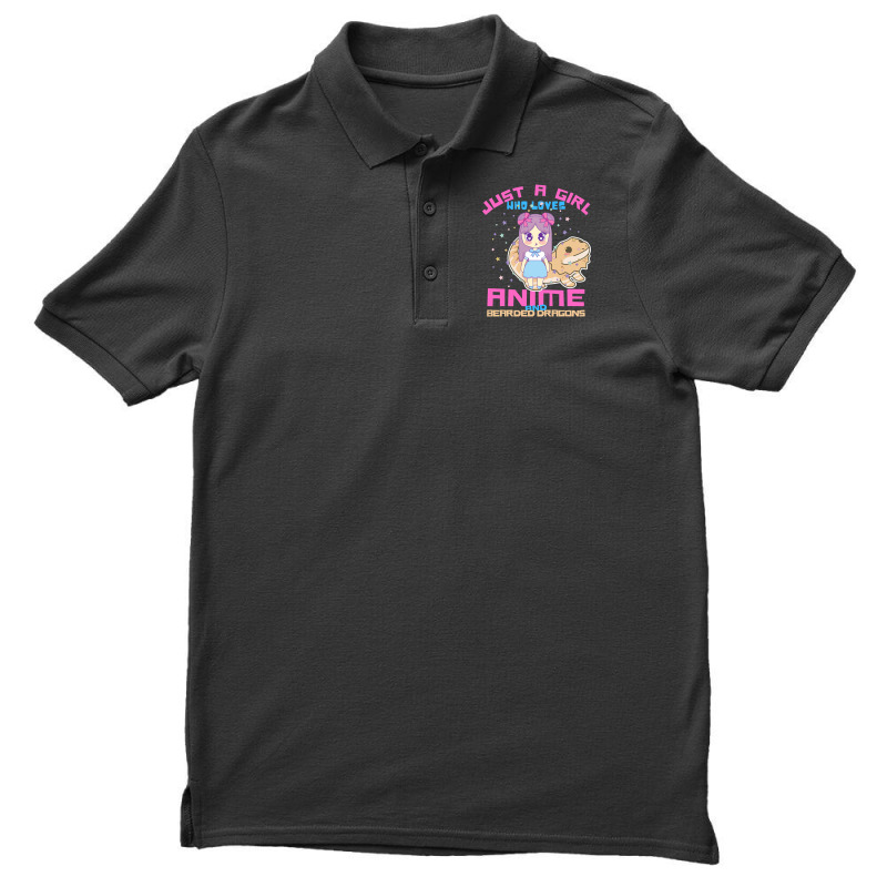 Just A Girl Who Loves Anime And Bearded Dragons Men's Polo Shirt by Ledford Leslie | Artistshot