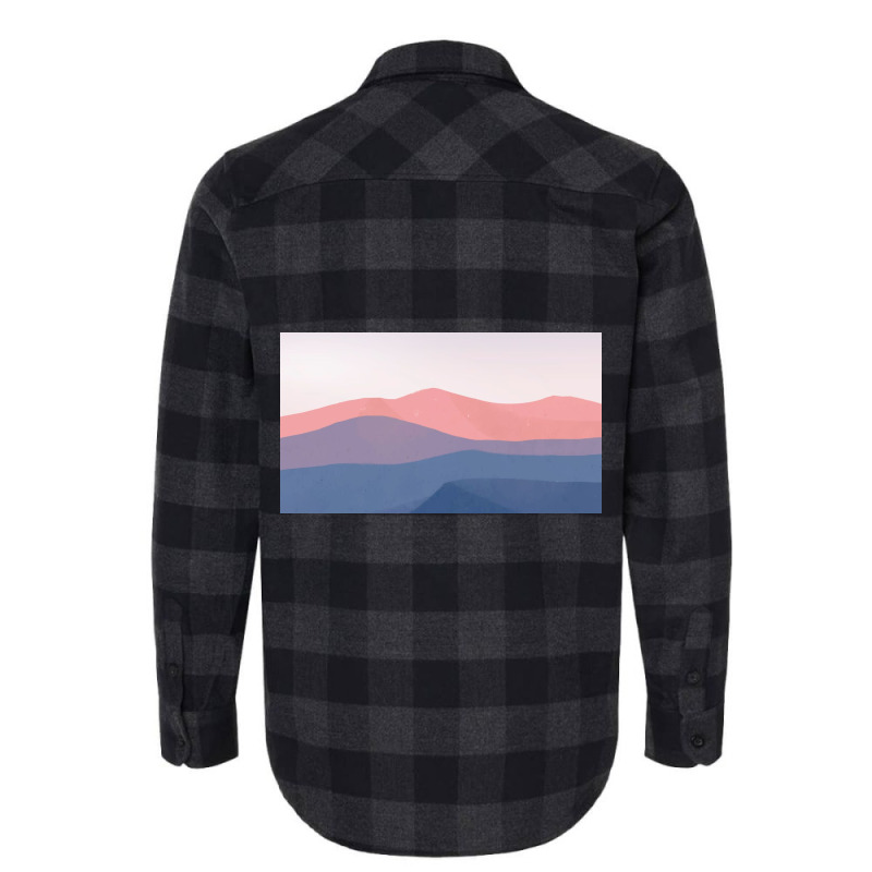 Blue And Pink Mountain Flannel Shirt by ElaineABernard | Artistshot