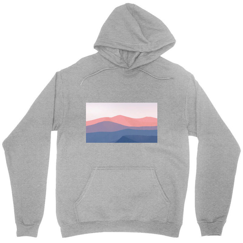 Blue And Pink Mountain Unisex Hoodie by ElaineABernard | Artistshot