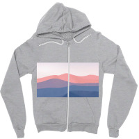 Blue And Pink Mountain Zipper Hoodie | Artistshot