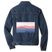 Blue And Pink Mountain Men Denim Jacket | Artistshot