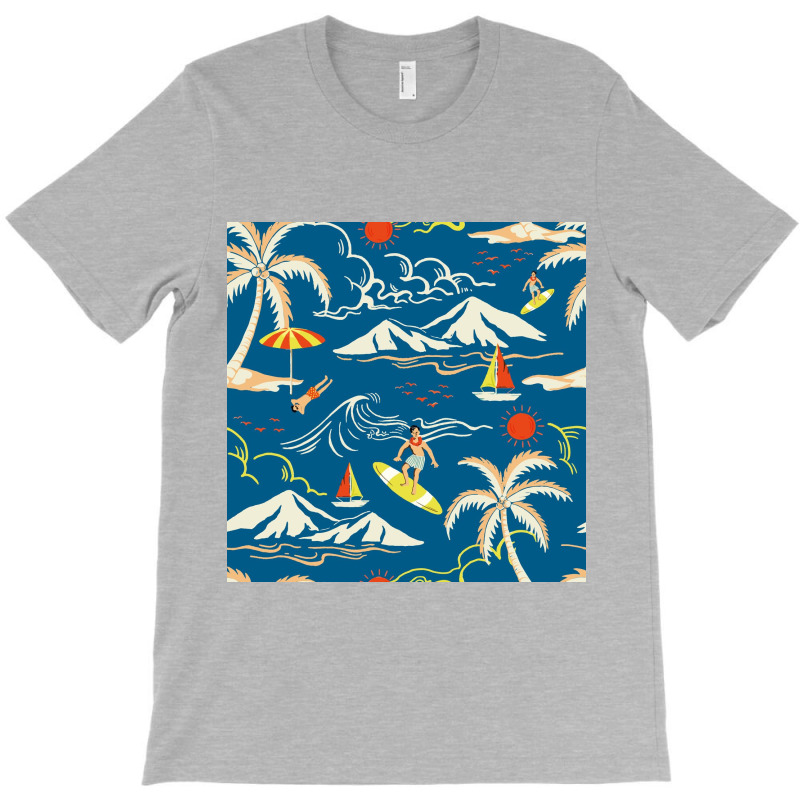 Blue Tropical Island T-Shirt by ElaineABernard | Artistshot